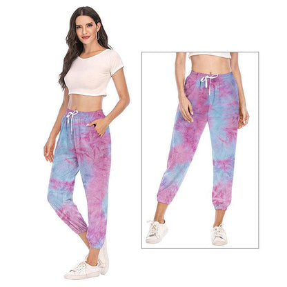New Women'S Tie-Dye Casual Sweatshirt Sports Trousers