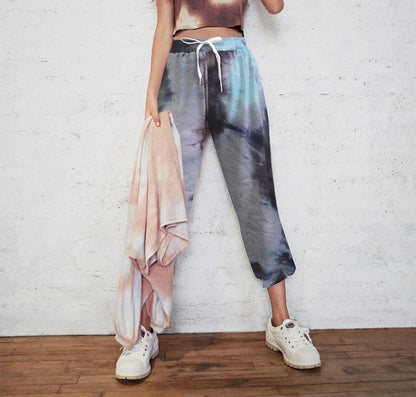 New Women'S Tie-Dye Casual Sweatshirt Sports Trousers