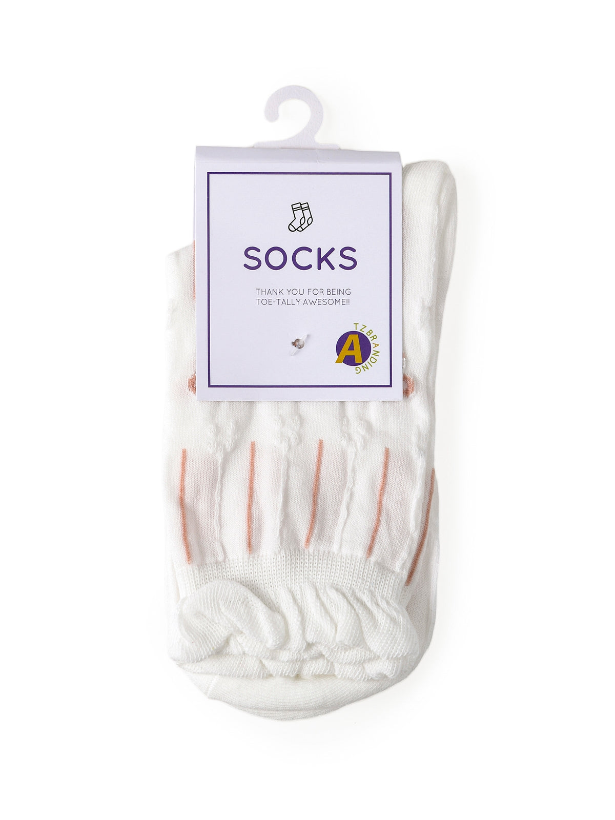 Rufia - White Rolled Edge Socks for Women