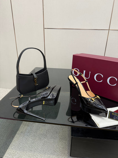 GG 25 Platform Sandals 11.8cm Black Patent Leather