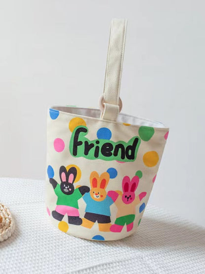 Cartoon Rabbit Shoulder Underarm Bucket Bag