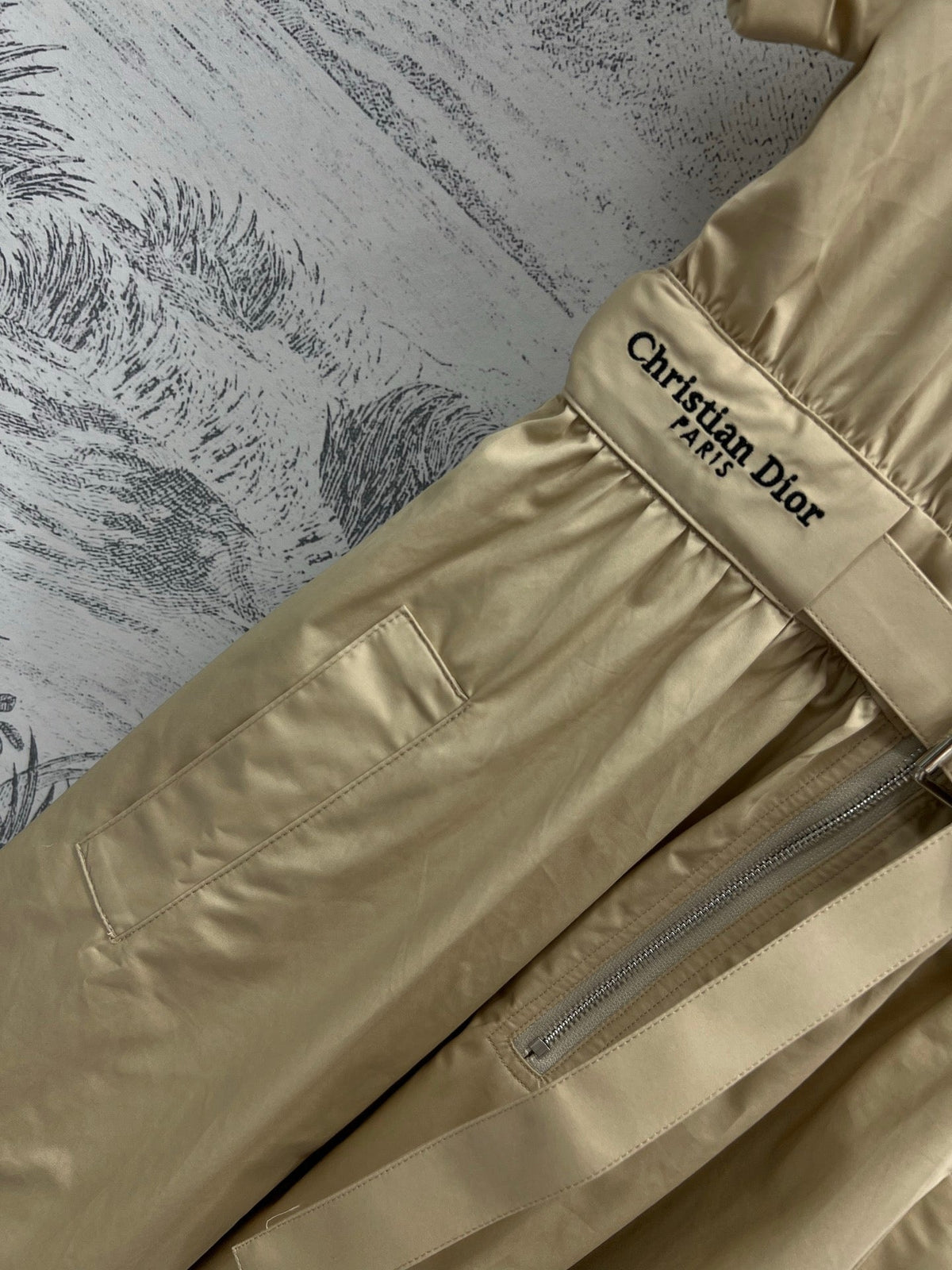 CD 25 Shirt Dress with Belt Beige Cotton