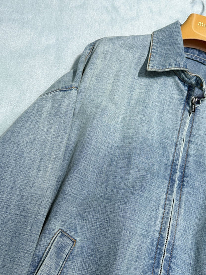 Miumiu 2026 Denim Blouson Jacket Light Blue Cotton