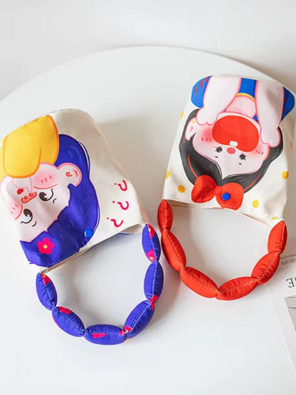 Cartoon Baby Face Niche Holding Bucket Bag