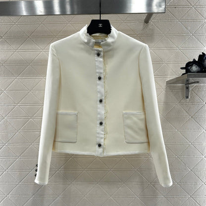 CD 25 Floral Embroidered Lapel Blazer Wool And Silk