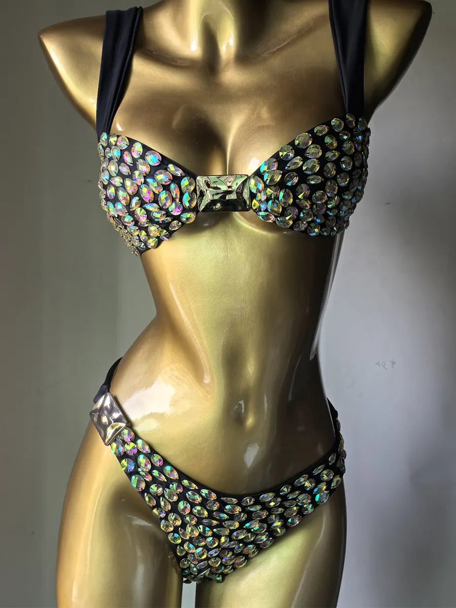 Alina Rhinestone-Embellished Satin Bikini