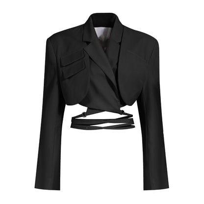 Women'S Asymmetrical Mini Skirt Suit Set Trendy Polyester