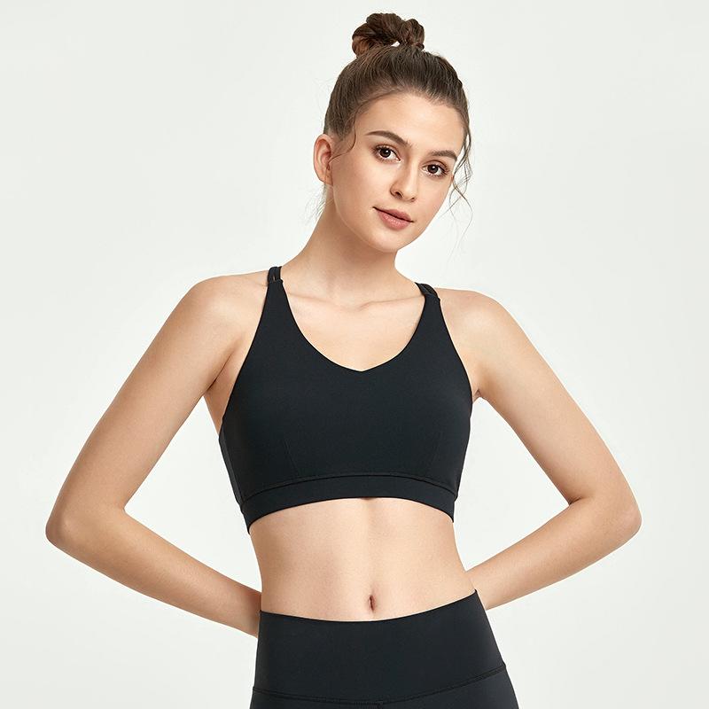 Yoga Clothes Women Sexy Back Fitness Exercise Yoga Vest Shockproof Gathered Running Bra