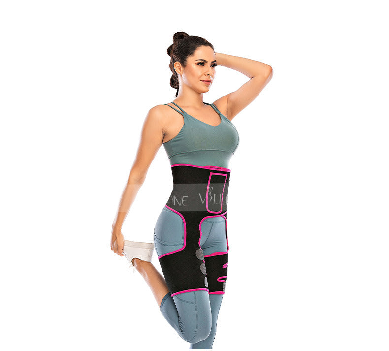 Back-To-Back Fitness Leggings With A Set Of Sports Straps Waist-To-Hip Straps