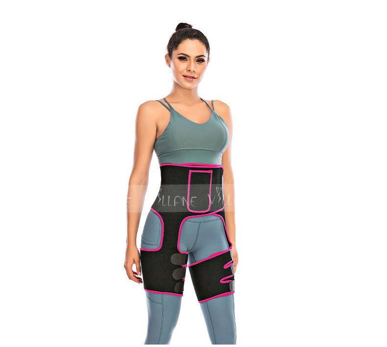 Back-To-Back Fitness Leggings With A Set Of Sports Straps Waist-To-Hip Straps