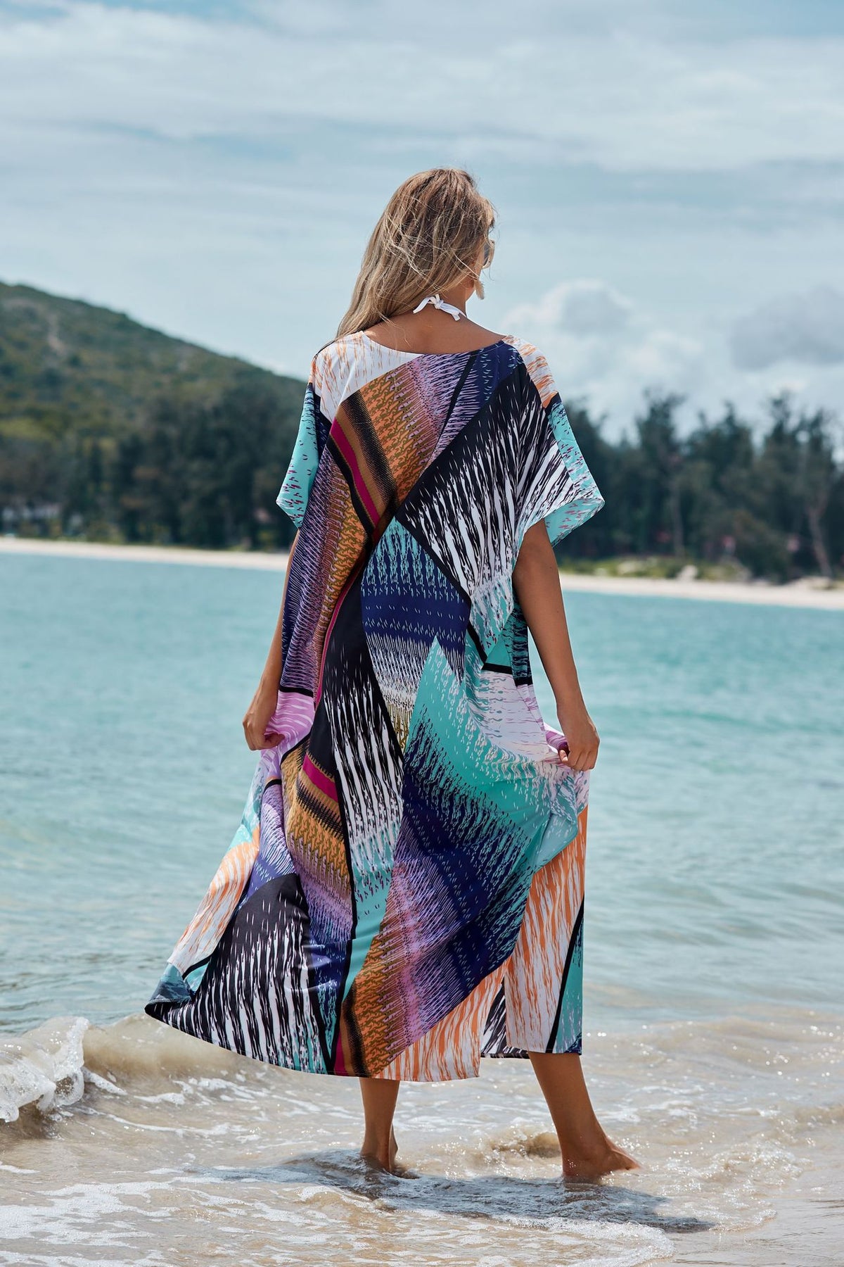 Beach Blouse Positioning Print Bikini Sunscreen Holiday Dress