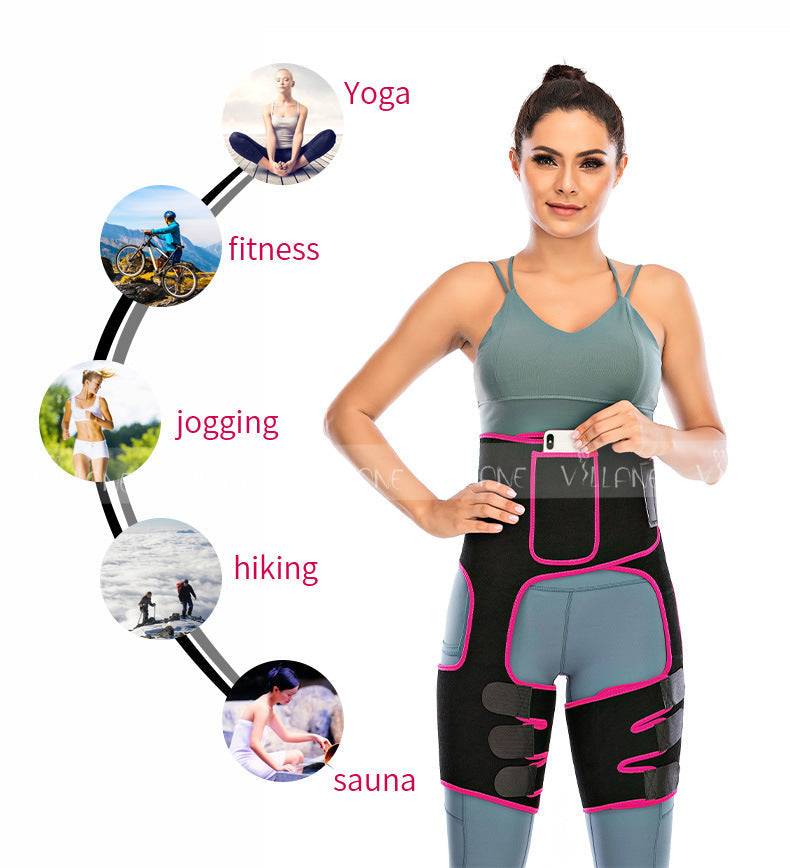 Back-To-Back Fitness Leggings With A Set Of Sports Straps Waist-To-Hip Straps