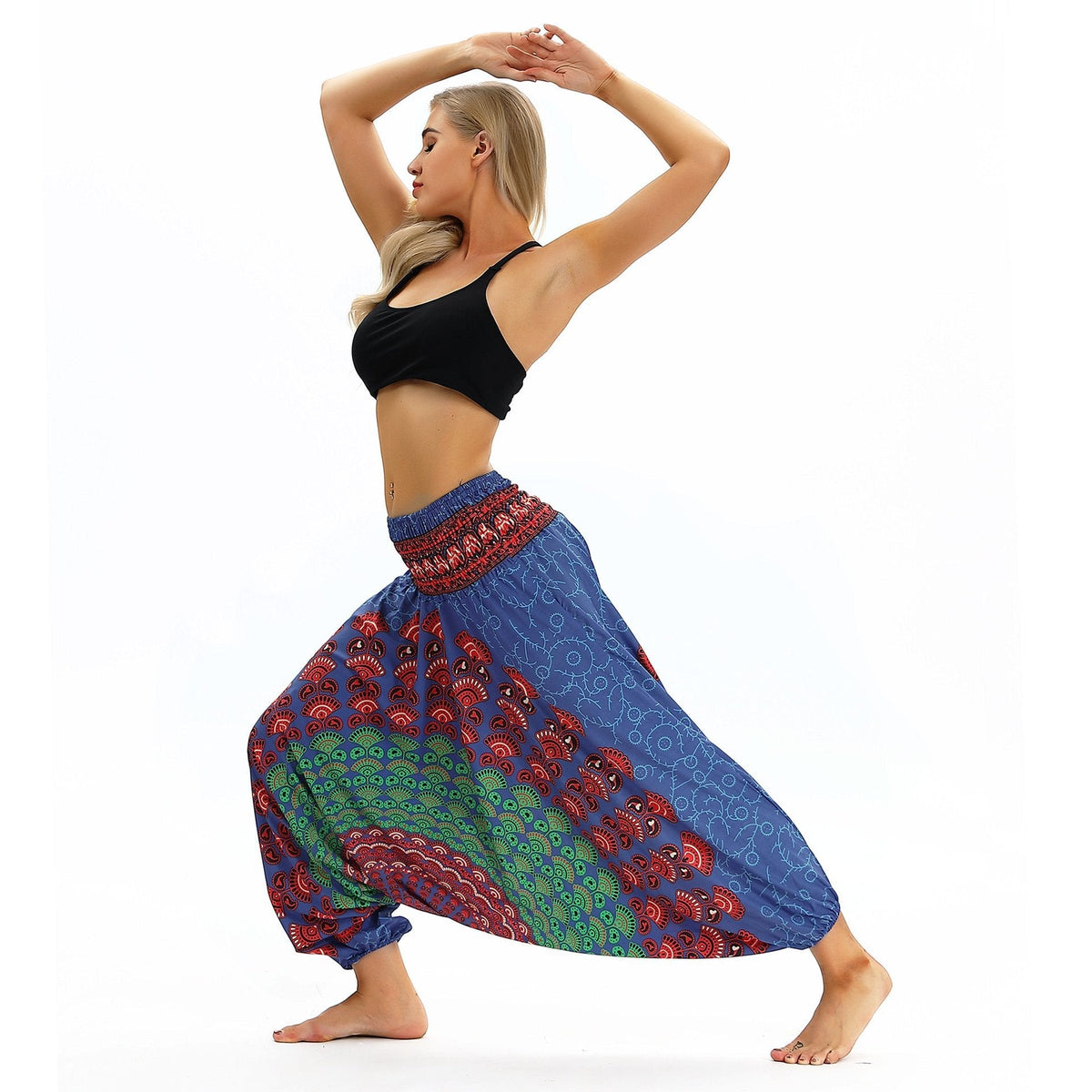 Leisure Digital Printing Loose Fitness Yoga Wide-Leg Dance Bloomers