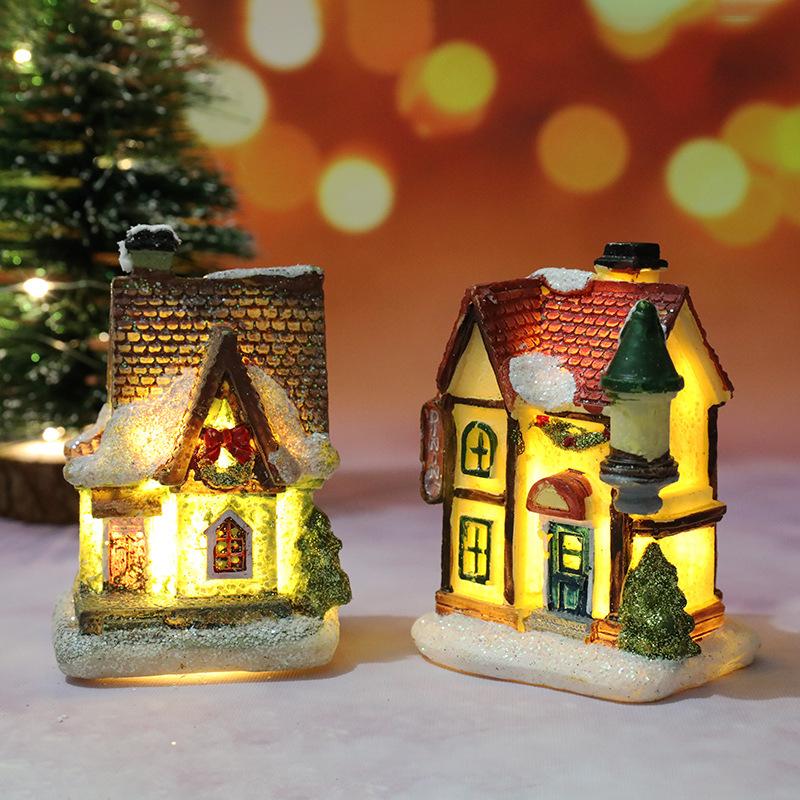 Christmas New Christmas Decorations Resin Small House Micro Landscape Resin House Small Ornaments Christmas Gifts