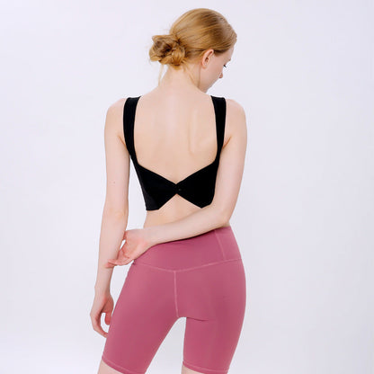 Solid Color Yoga Sports Vest Female Beauty Back Wrapped Chest Shock-Proof Quick Dry Sling Pula Raised Bulletbar