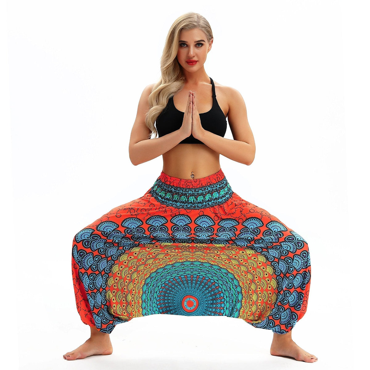 Leisure Digital Printing Loose Fitness Yoga Wide-Leg Dance Bloomers