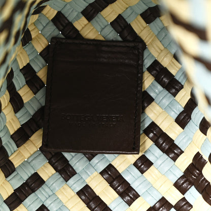Calfskin Intreccio Tricolor Tosca Shoulder Bag Bitter Chocolate Zest Washed Topazio