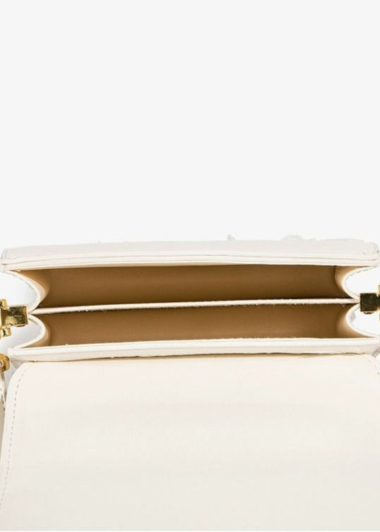 Mini Top Handle Bag Polyurethane Faux Leather Lace Detail