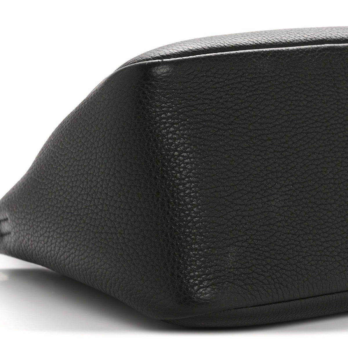Vitello Daino Soft Small Zippered Top Handle Bag Black
