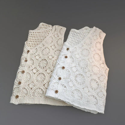 Crosa - V-Neck Crochet Vest – Summer Boho Chic
