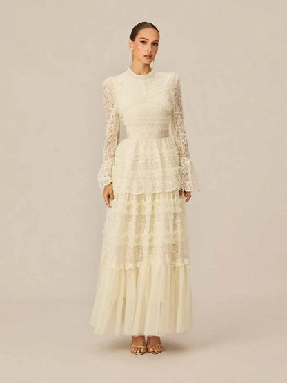 Anika Lace Tiered Maxi Dress