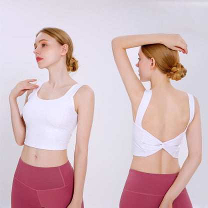 Solid Color Yoga Sports Vest Female Beauty Back Wrapped Chest Shock-Proof Quick Dry Sling Pula Raised Bulletbar