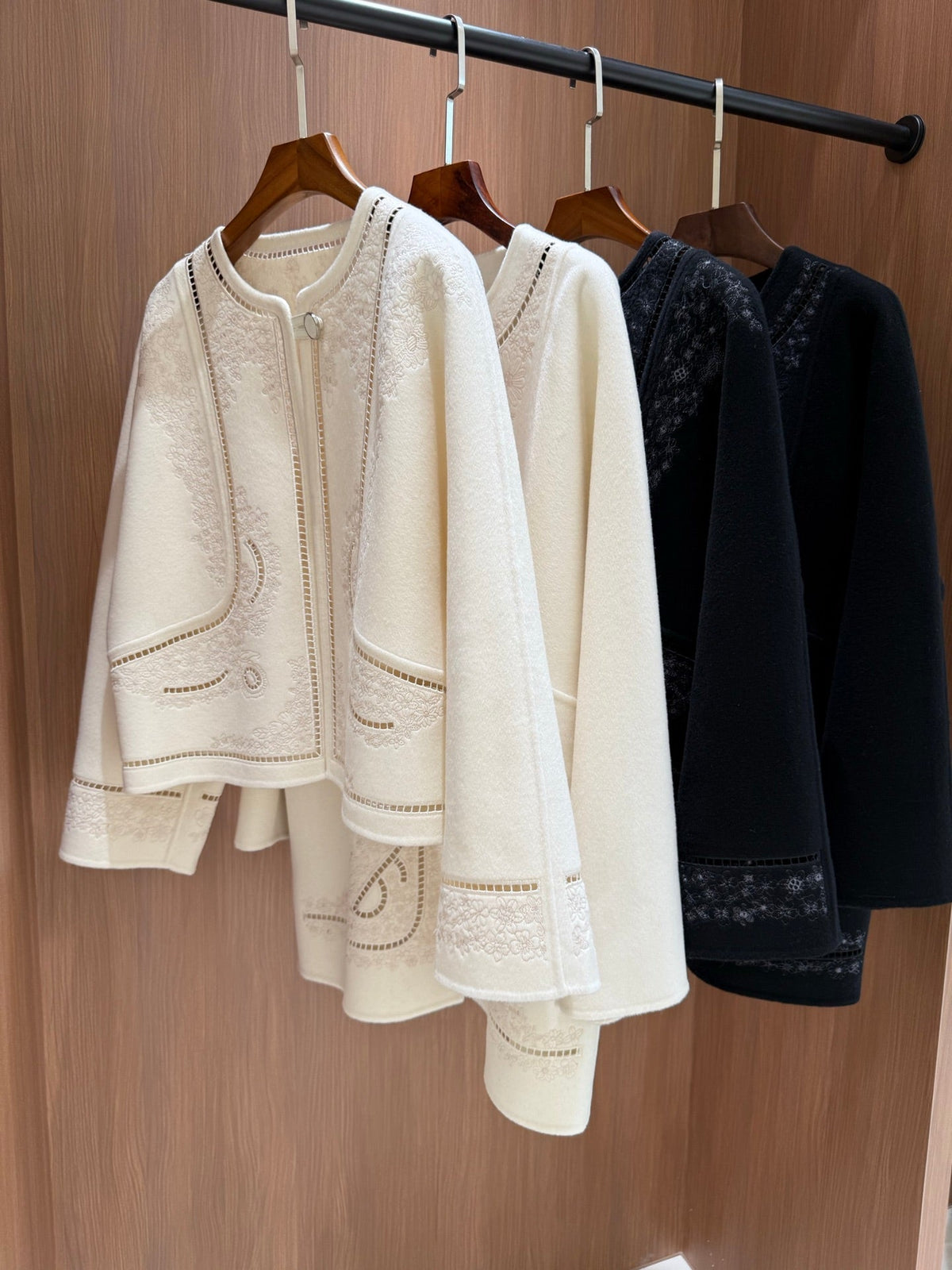 HM Couture Embroidered Cashmere  Long Coat