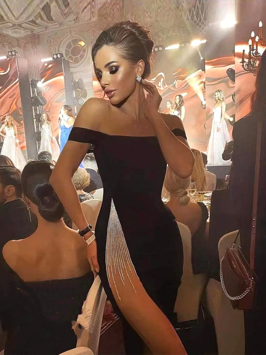 Aurora Midi Dress In Black