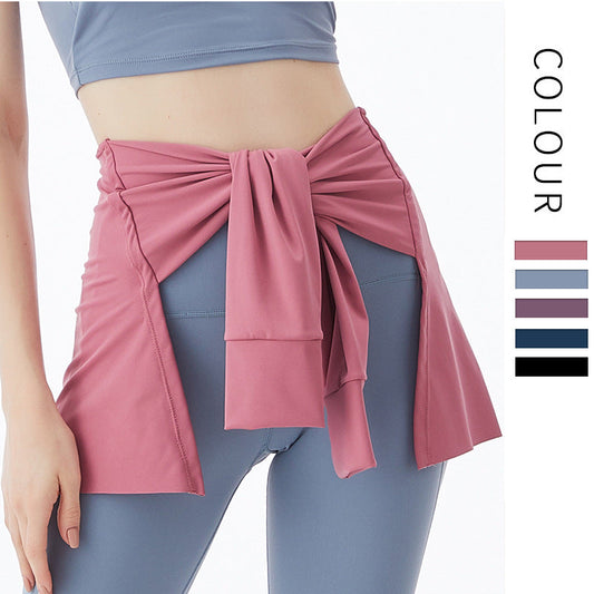 Summer New Yoga Clothes Sports Hip Cover Ins Online Celebrity Fitness Suit With Hip-Covering Yoga Clothes For Women
