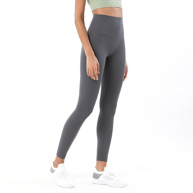 Double-Sided Sanding Nude Yoga Pants Women High-Waist Buttocks Peach Hip Sports Fitness Pants