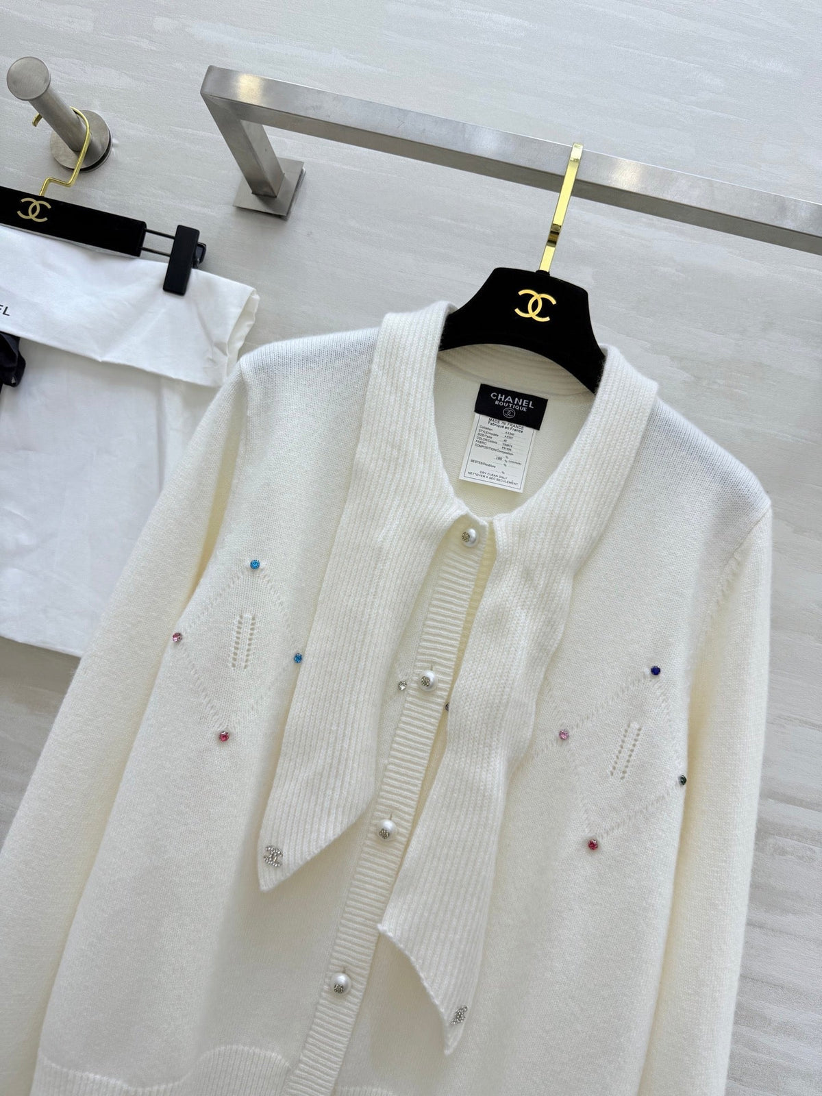 CC Pleated Shirt White Cotton Linen 343303