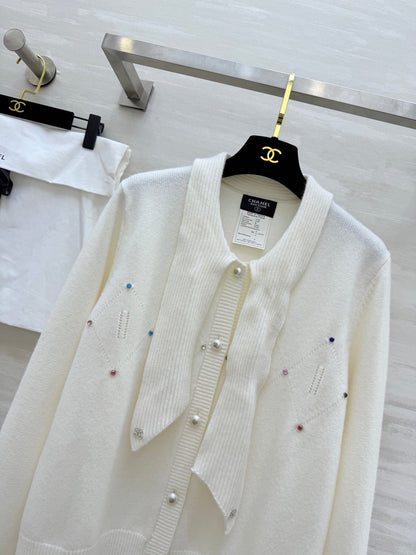 CC Pleated Shirt White Cotton Linen 343303
