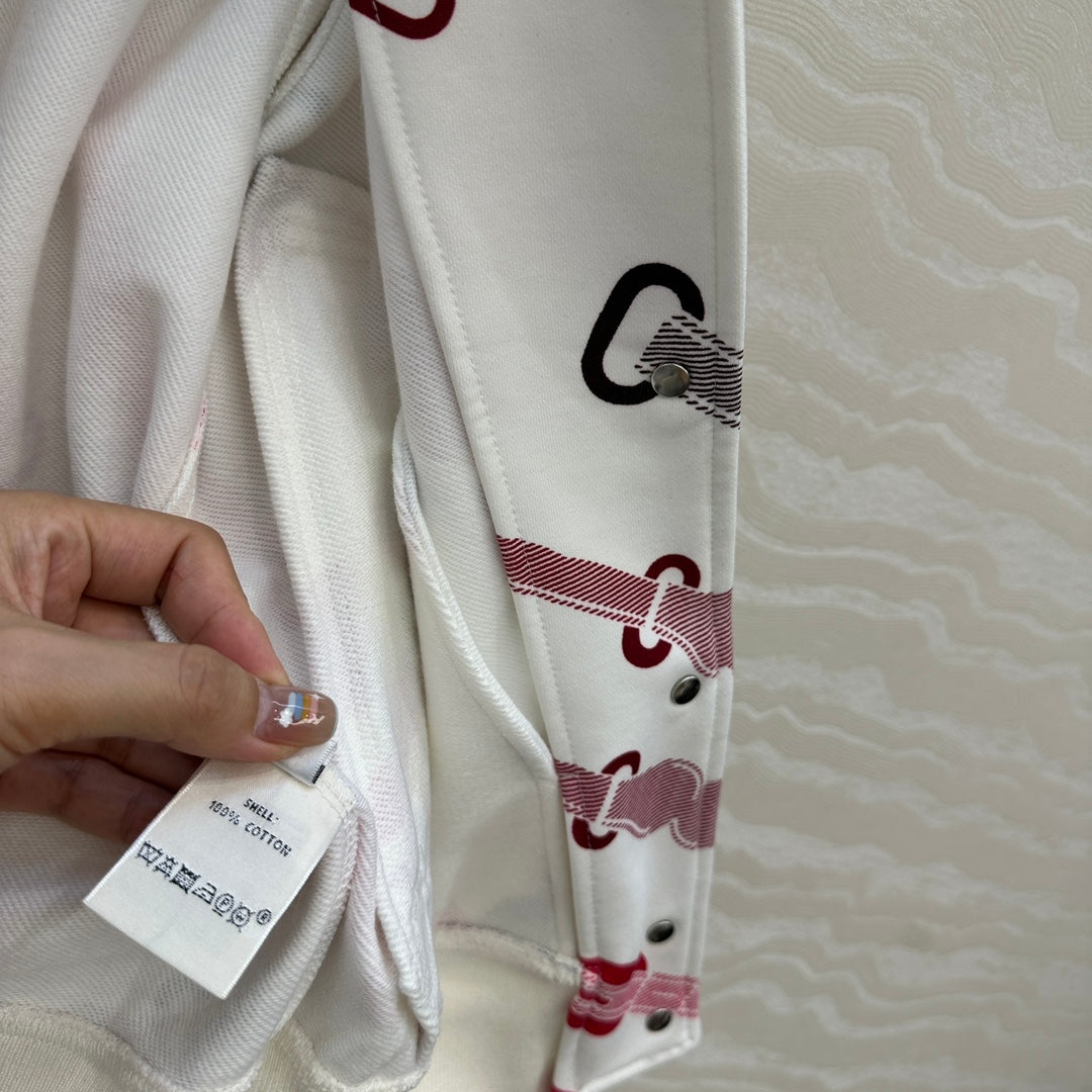 HM 25 Jacket White Mix Red Cotton 02663