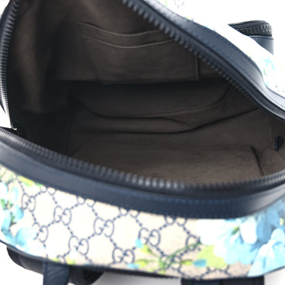 GG Supreme Monogram Blooms Medium Day Backpack Beige Blue Navy