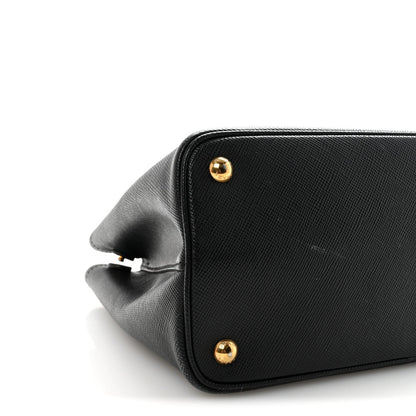 Saffiano Cuir Small Double Bag Black