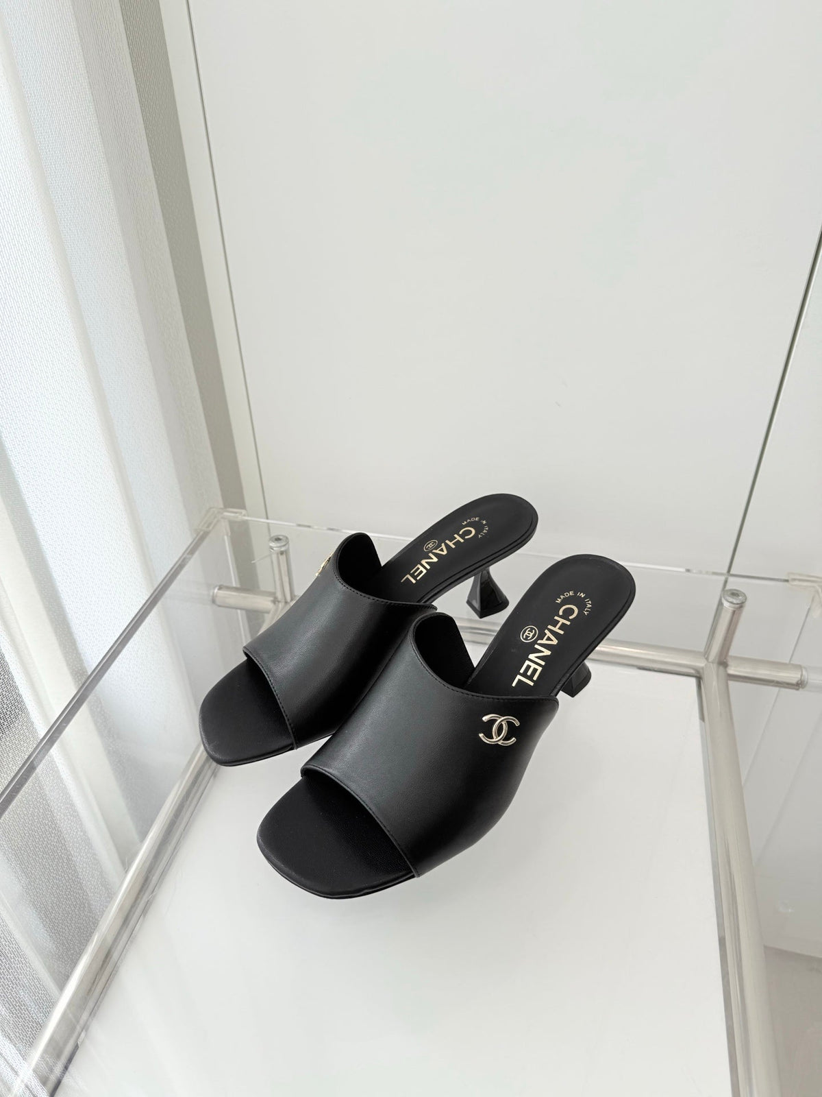 Chanel 26 Sandal 70 Black in Lambskin 597364