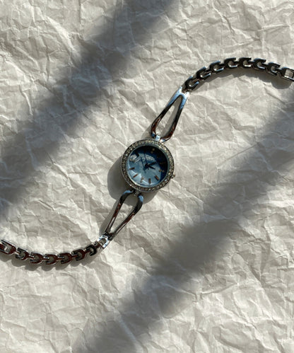 Novelty Blue Alloy Zircon Quartz Movement Watches