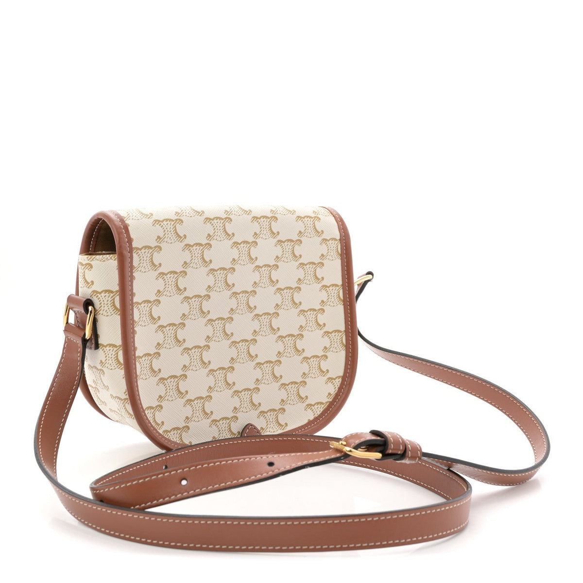 Triomphe Canvas Medium Folco Bag White