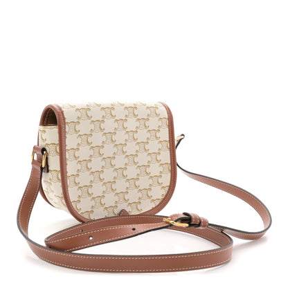 Triomphe Canvas Medium Folco Bag White