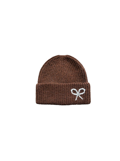 Haila - Knitted Beanie with Butterfly Embroidery