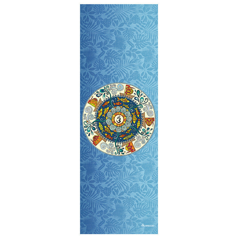 Foldable Machine Washable Lightweight Portable Yoga Mat Sweat-Absorbent Non-Slip Suede Natural Rubber Printed Yoga Mat Towel