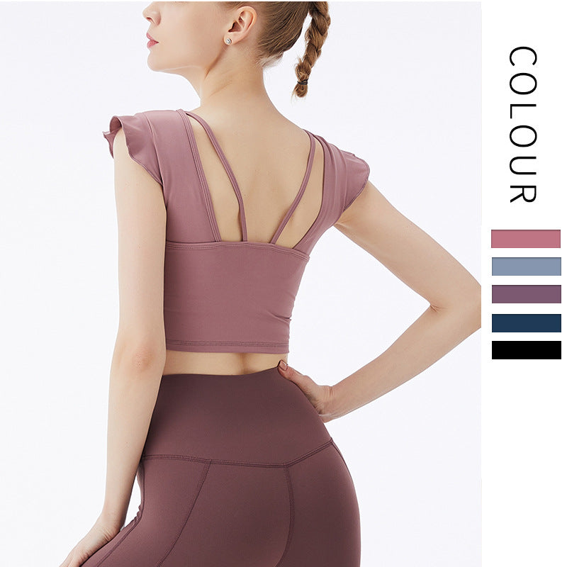 Lotus Leaf Summer New Tight Fitting Women'S Yoga Sports Vest Women'S Running Quick Drying Fitness Clothes Sleeveless Body Top