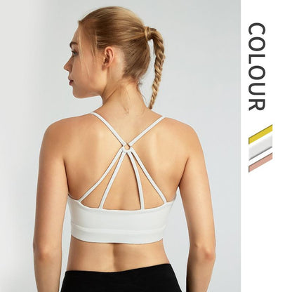 Yoga Vest Sexy Back Nude Fitness Exercise Lightweight Shockproof Gather Running Bra