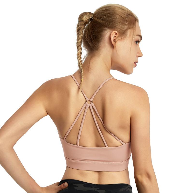 Yoga Vest Sexy Back Nude Fitness Exercise Lightweight Shockproof Gather Running Bra
