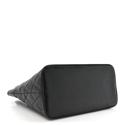 Caviar Quilted Medallion Tote Black