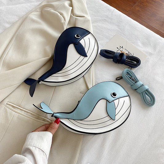 Cute Cartoon Whale Crossbody Bag Trendy Fashion Animal Bag
