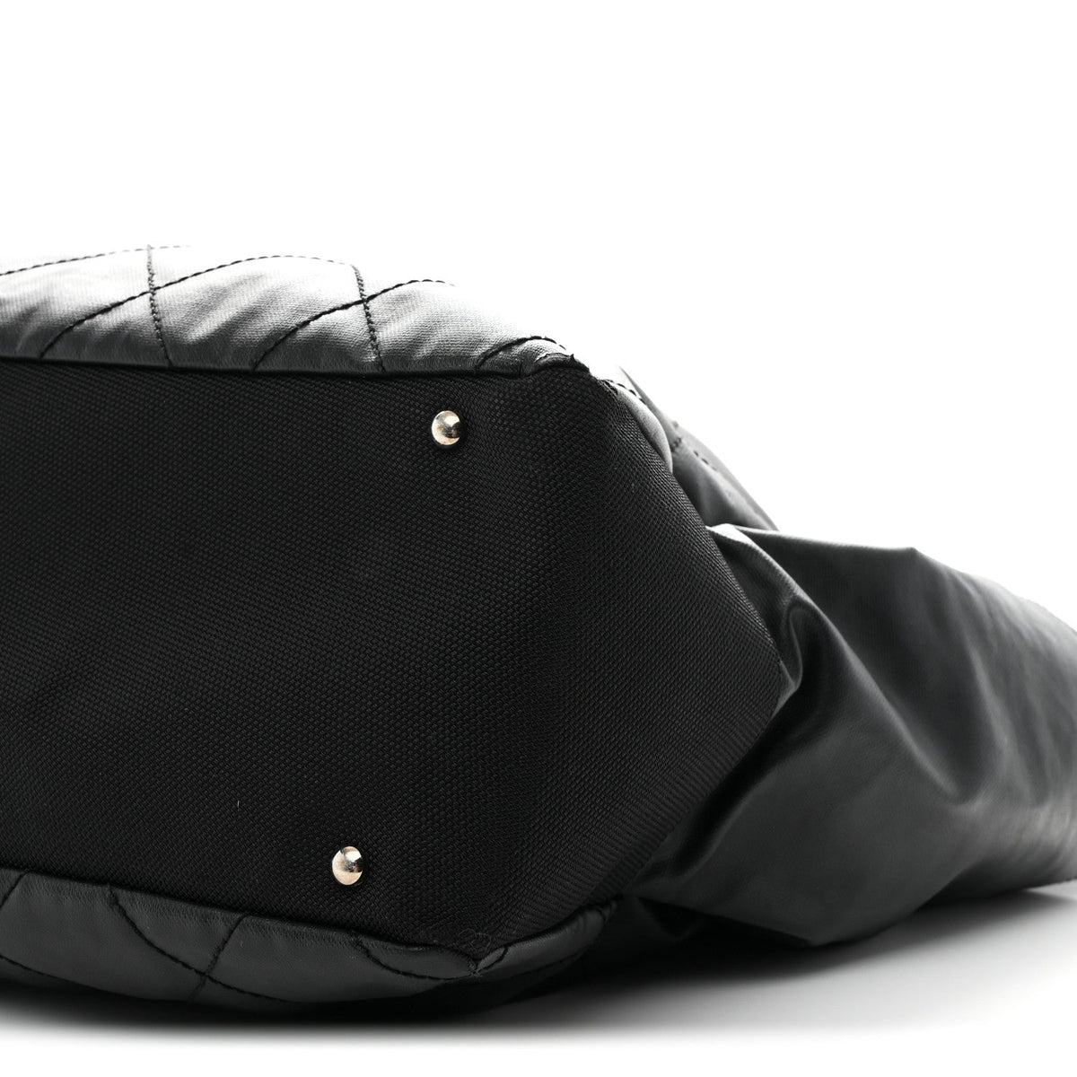 Coated Canvas Stitched XL Paris Biarritz Tote Black