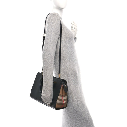 Calfskin Mega Check Small Banwell Tote Black