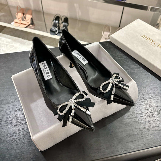 Jimmy Choo Auria Pumps 70 Black Patent Leather 597652