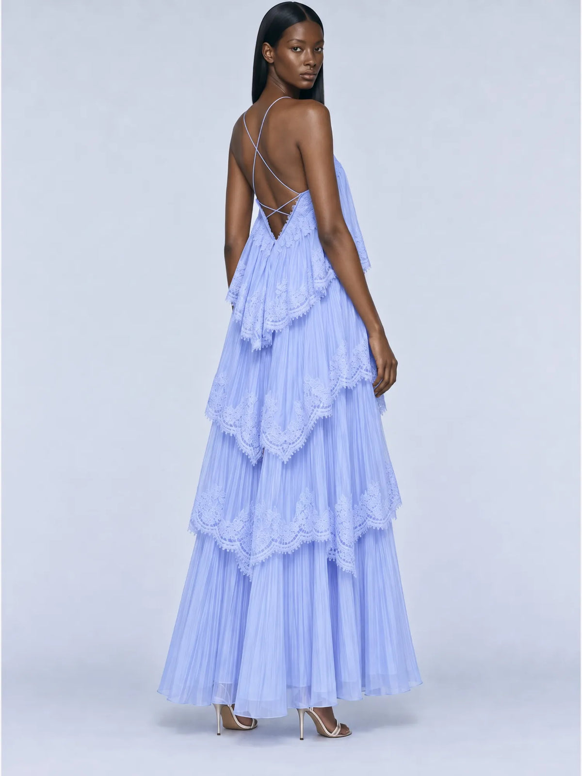 Simone Tiered Lace splicing Maxi Dress